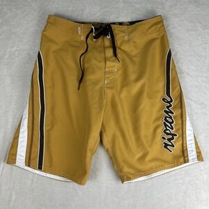 Ripzone Board Shorts Men's Size 36 Swim Trunks Retro Yellow Brown